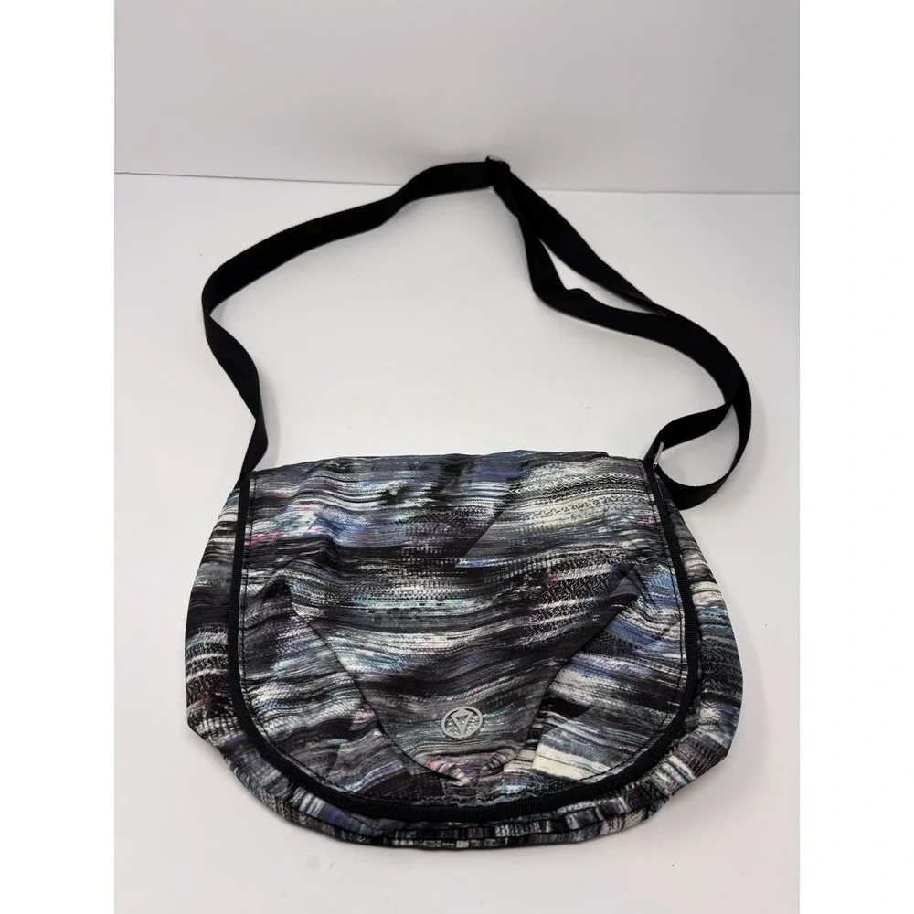 IVIVVA Endless Play Black Blue Purple Print Front Flap Crossbody Bag Purse Girls